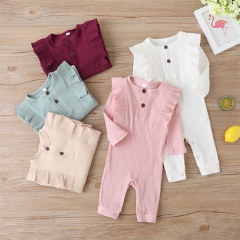 Baby Solid Flounced Jumpsuit